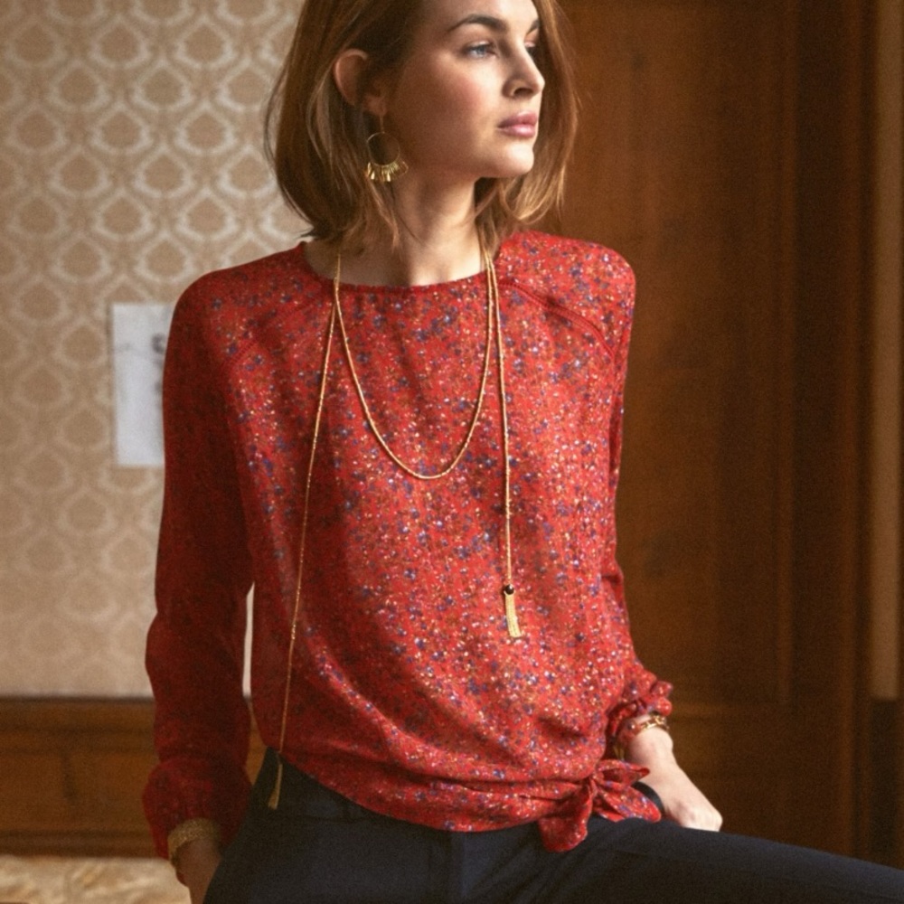 Sezane Floral Print  Blouse NWT